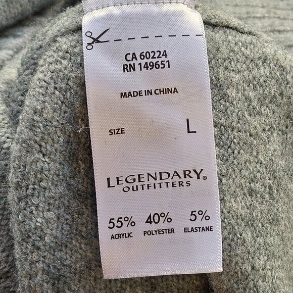 Legendary Outfitters Oversized Knit Sweater Women L Blue-Gray Crew Neck Long Slv - Picture 8 of 10